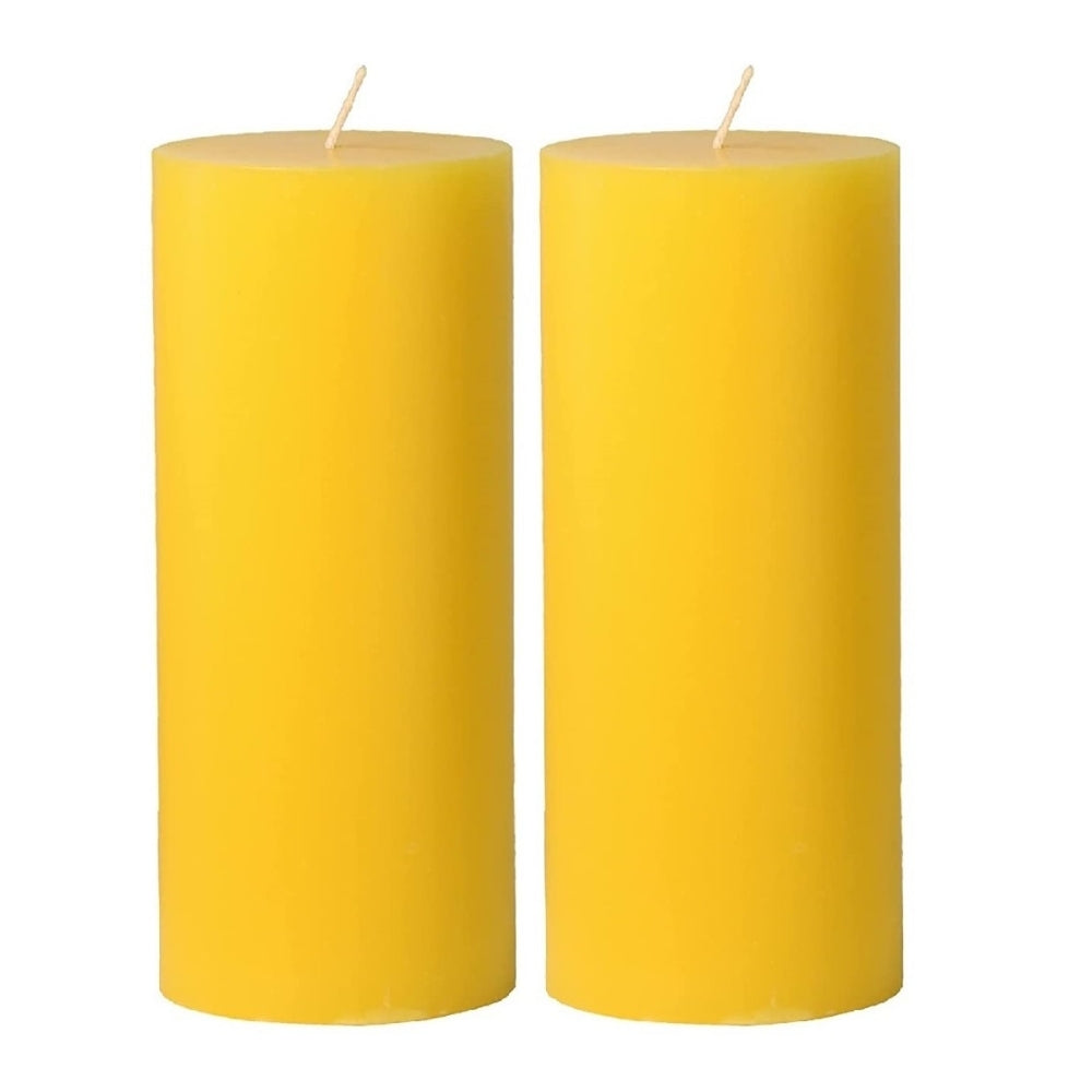 5 X 2 Inches Pillar Candles Set of 2 Yellow