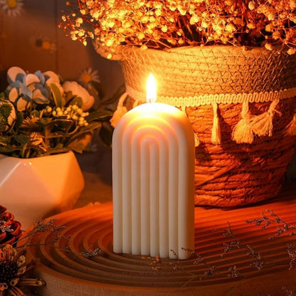 Set of 2 White Spectrum Arch Candles