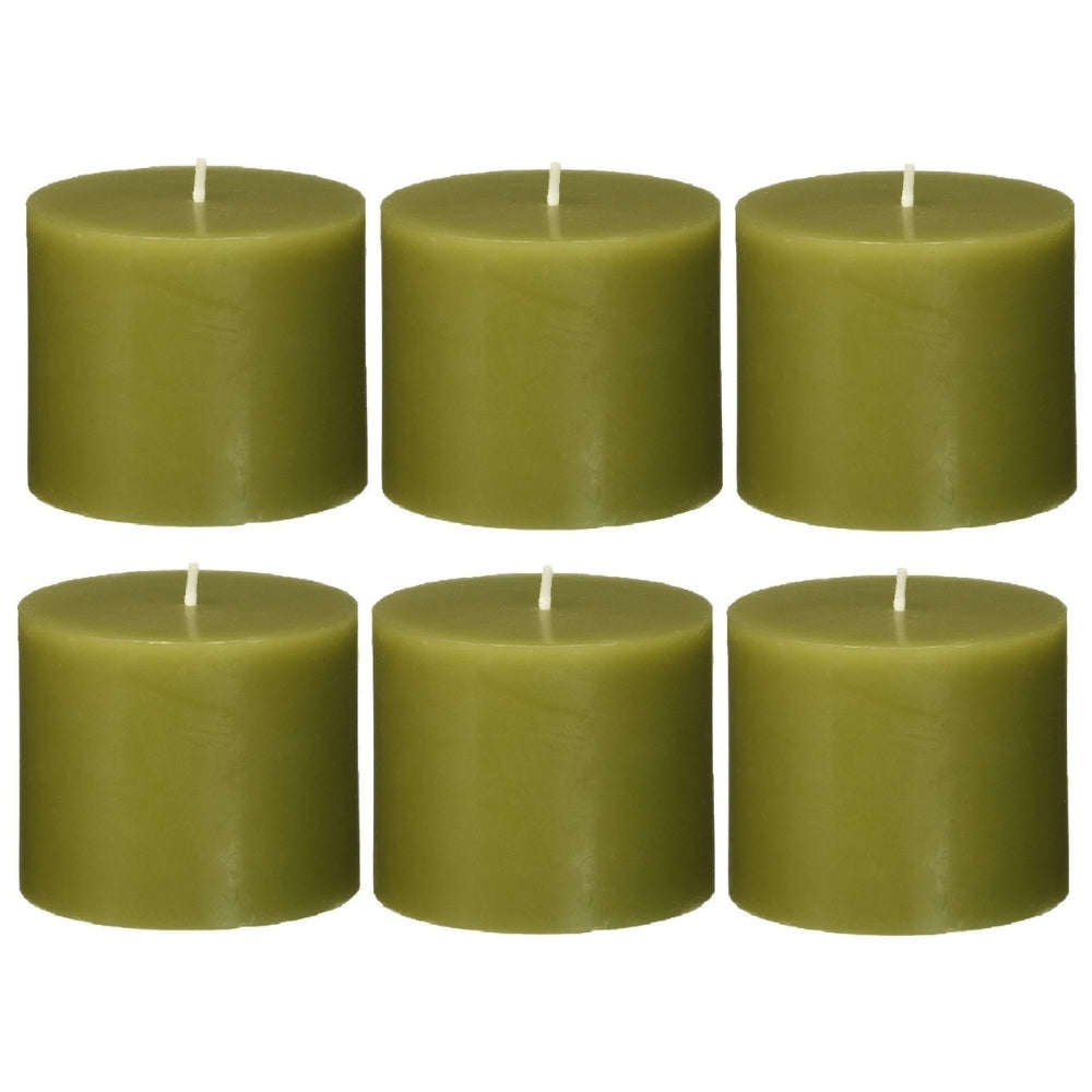 2 X 2 Inches Pillar Candles Set of 6 Sage Green