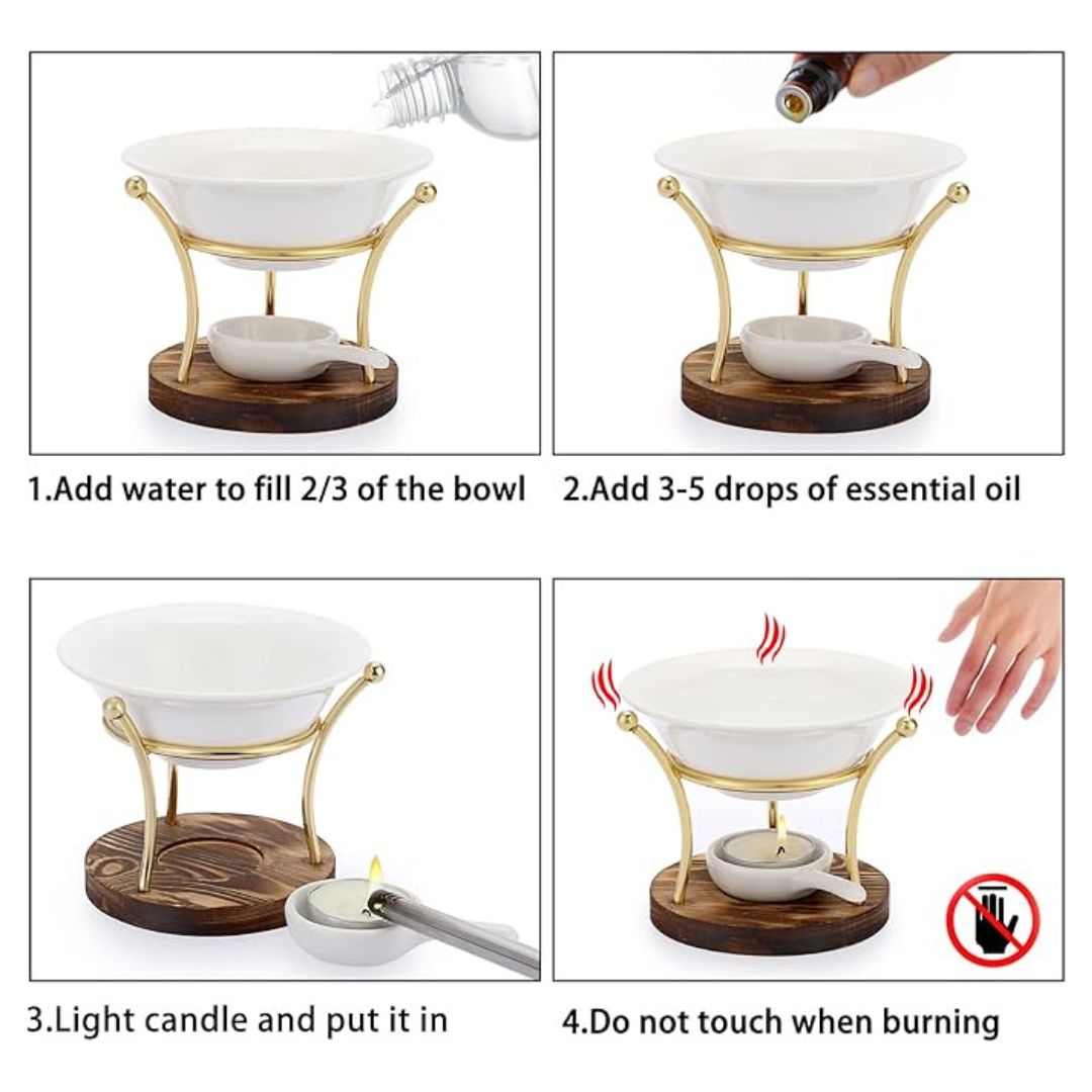 Romantic Glow Ceramic Wax Melt Warmer Candle Diffuser