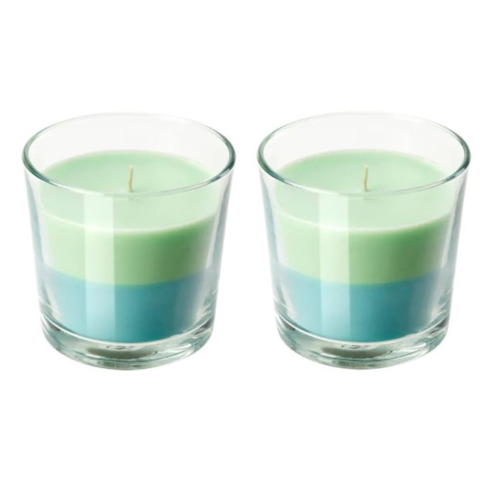 Blue and Green Mini Glass Candle 50gm