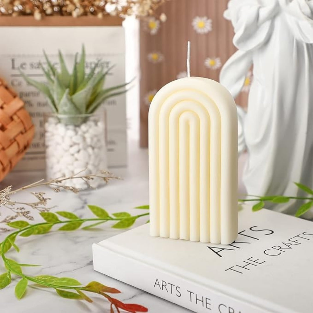 Set of 2 White Spectrum Arch Candles