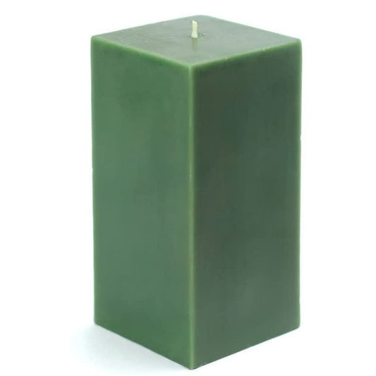 3X6 Inches Square Pillar Candle Green