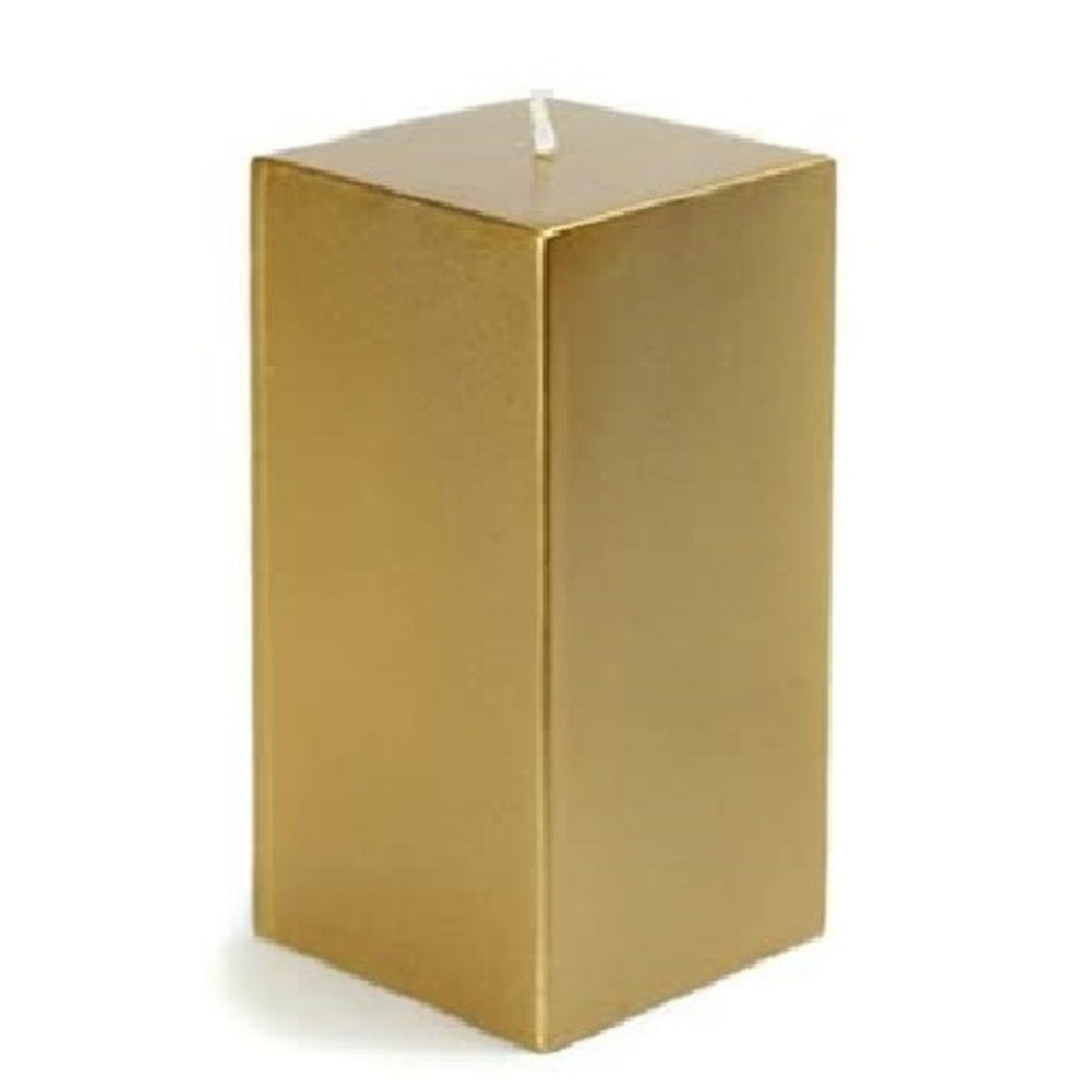 3X6 Inches Square Pillar Candle Gold