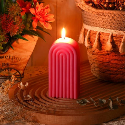 Set of 2 Pink Spectrum Arch Candles