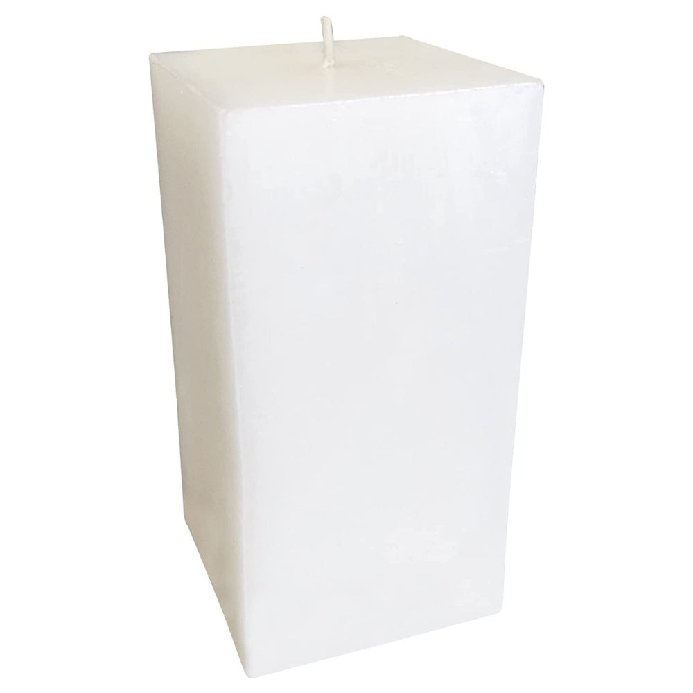 3X6 Inches Square Pillar Candle White