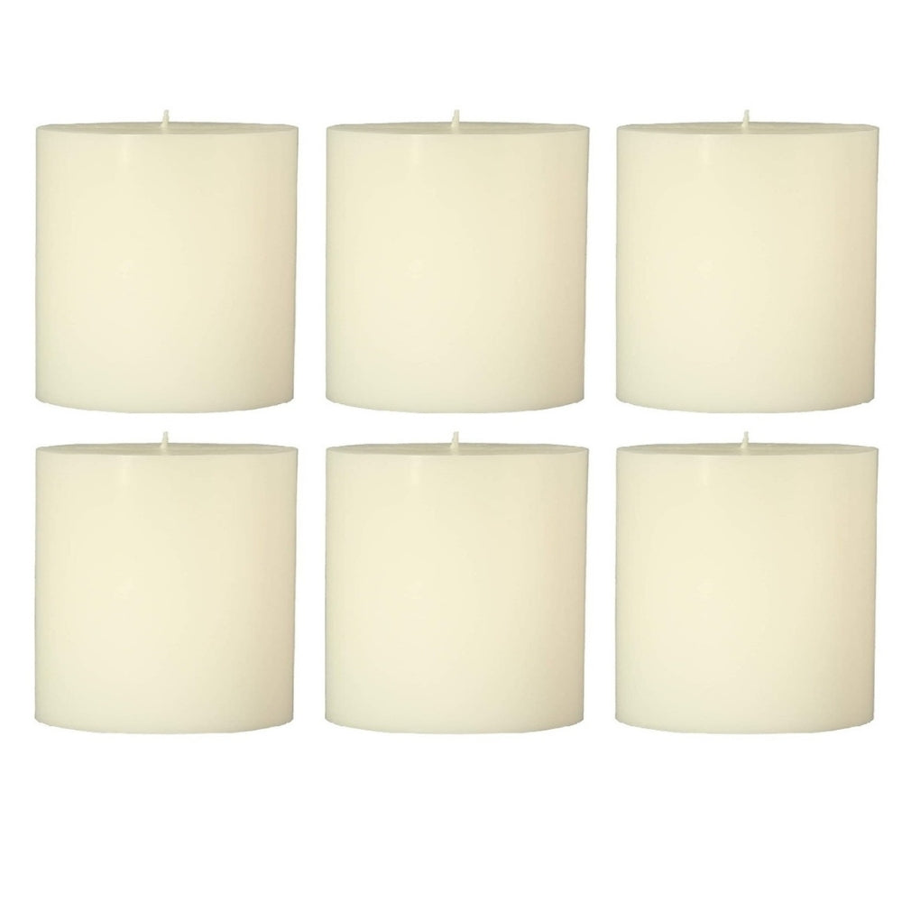 2 X 2 Inches Pillar Candles Set of 6 Ivory