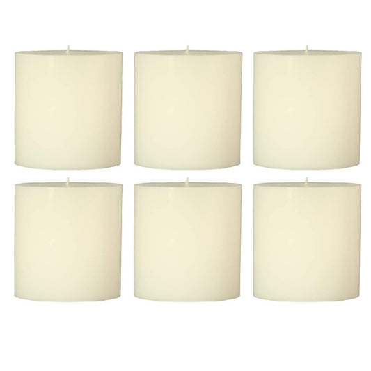 2 X 2 Inches Pillar Candles Set of 6 Ivory