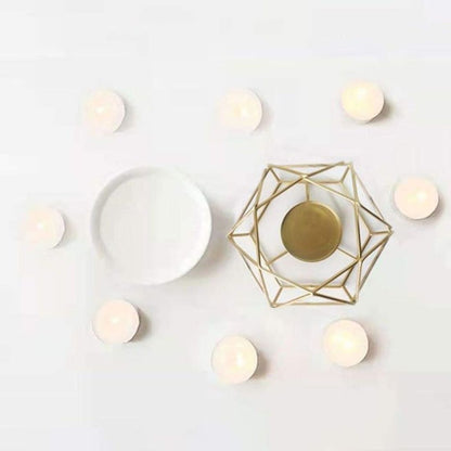 Ceramic & Gold Metal Aroma Candle Diffuser