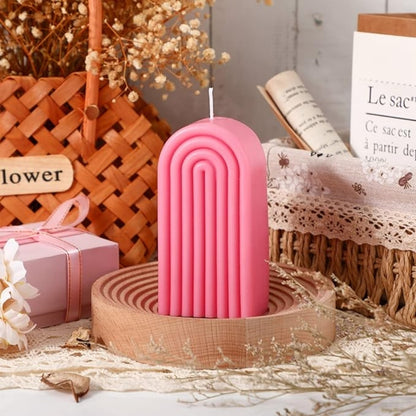 Set of 2 Pink Spectrum Arch Candles