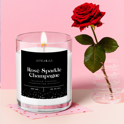 Rose Sparkle Champagne Signature Series Scented Jar Candle