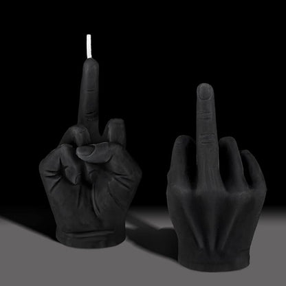 Set of 2 Black No-F Gesture Hand Candles