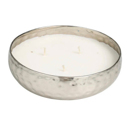 Silver Finish 3 Wicks Urli Candle