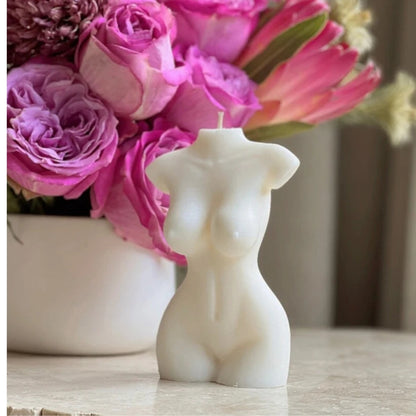 White Female Torso Candle