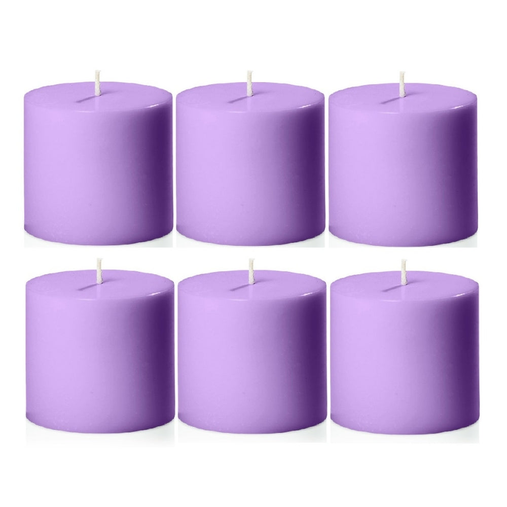 2 X 2 Inches Pillar Candles Set of 6 Lavender