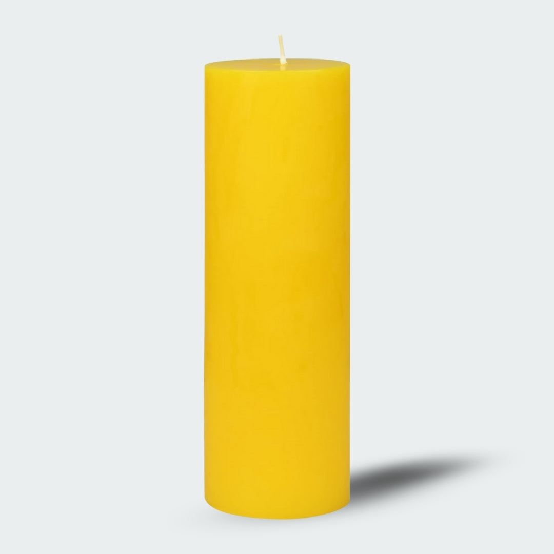 8 Inches Tower Pillar Candle Yellow