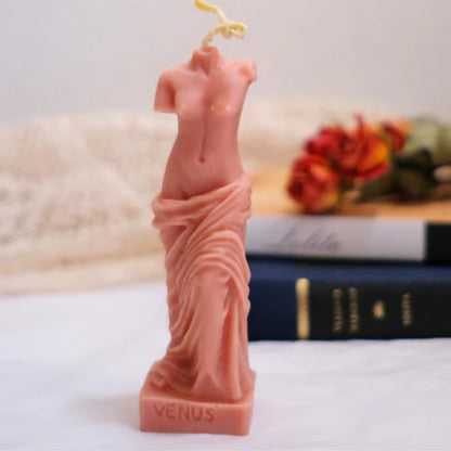 Set of 2 Blush Pink Venus Sculptural Candles