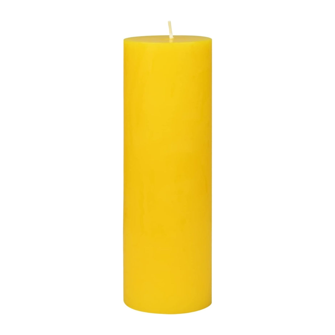 8 Inches Tower Pillar Candle Yellow