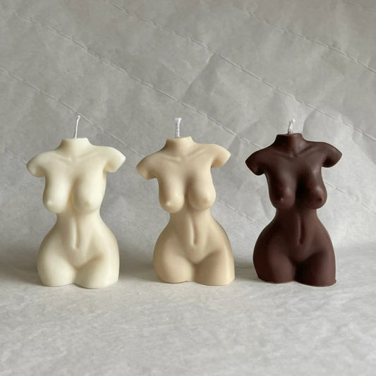 Set of 3 Female Torso Candles