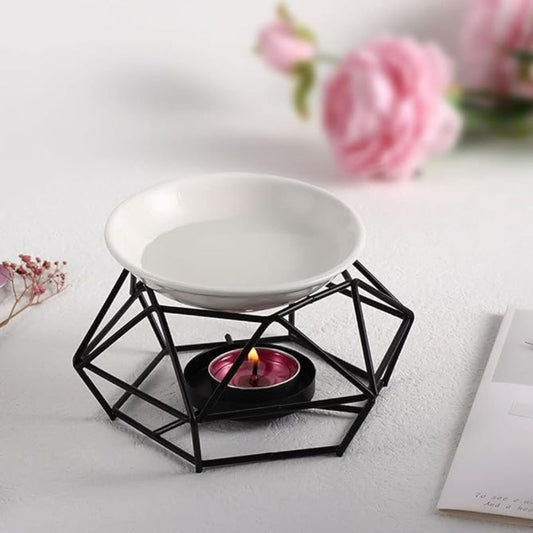 Ceramic & Metal Black Aroma Candle Diffuser