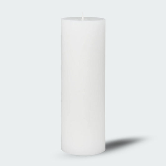 8 Inches Tower Pillar Candle White