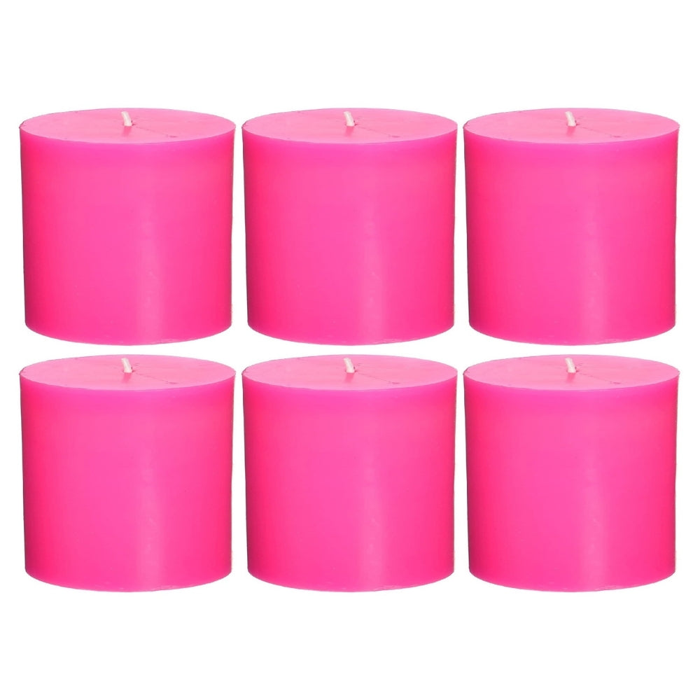 2 X 2 Inches Pillar Candles Set of 6 Hot Pink