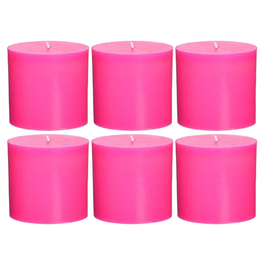 2 X 2 Inches Pillar Candles Set of 6 Hot Pink