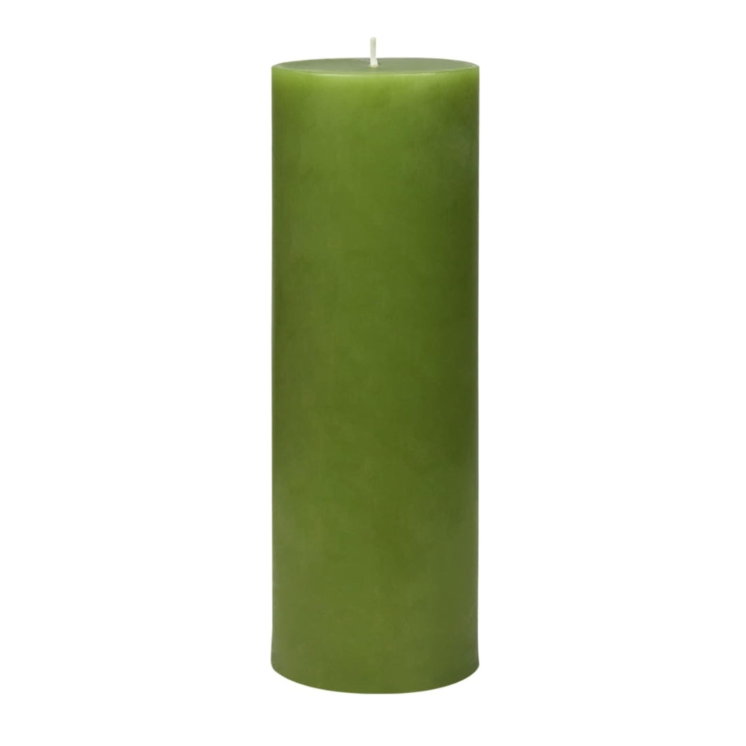 8 Inches Tower Pillar Candle Green