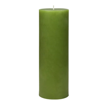 8 Inches Tower Pillar Candle Green