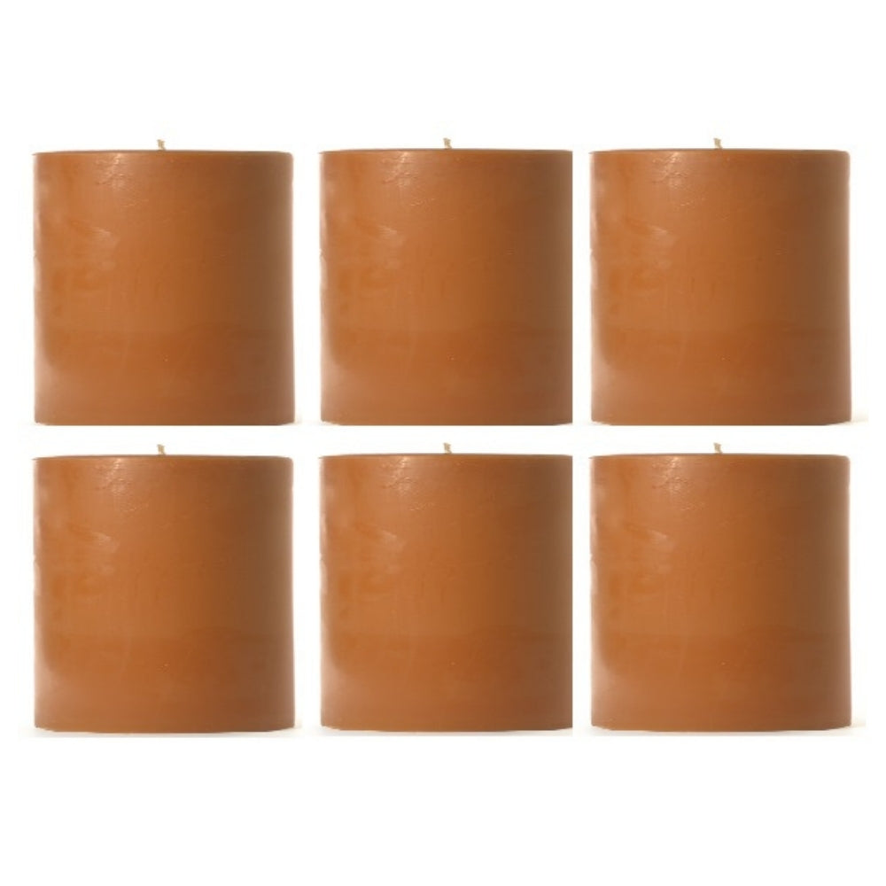 2 X 2 Inches Pillar Candles Set of 6 Chocolate