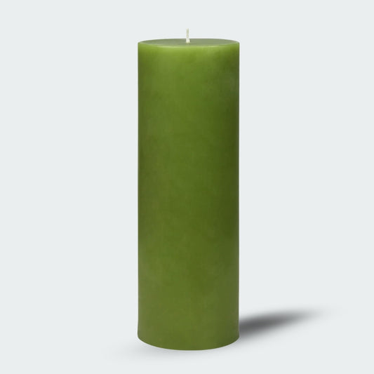 8 Inches Tower Pillar Candle Green