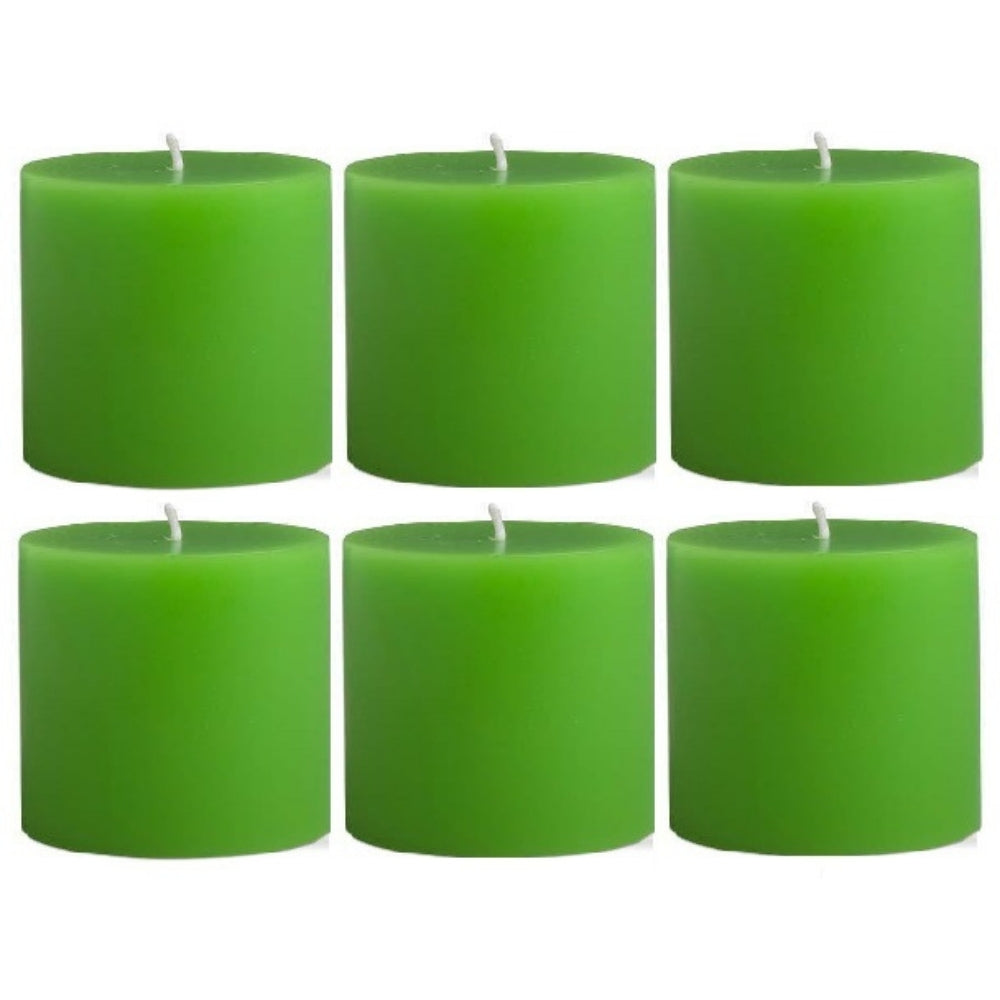 2 X 2 Inches Pillar Candles Set of 6 Light Green