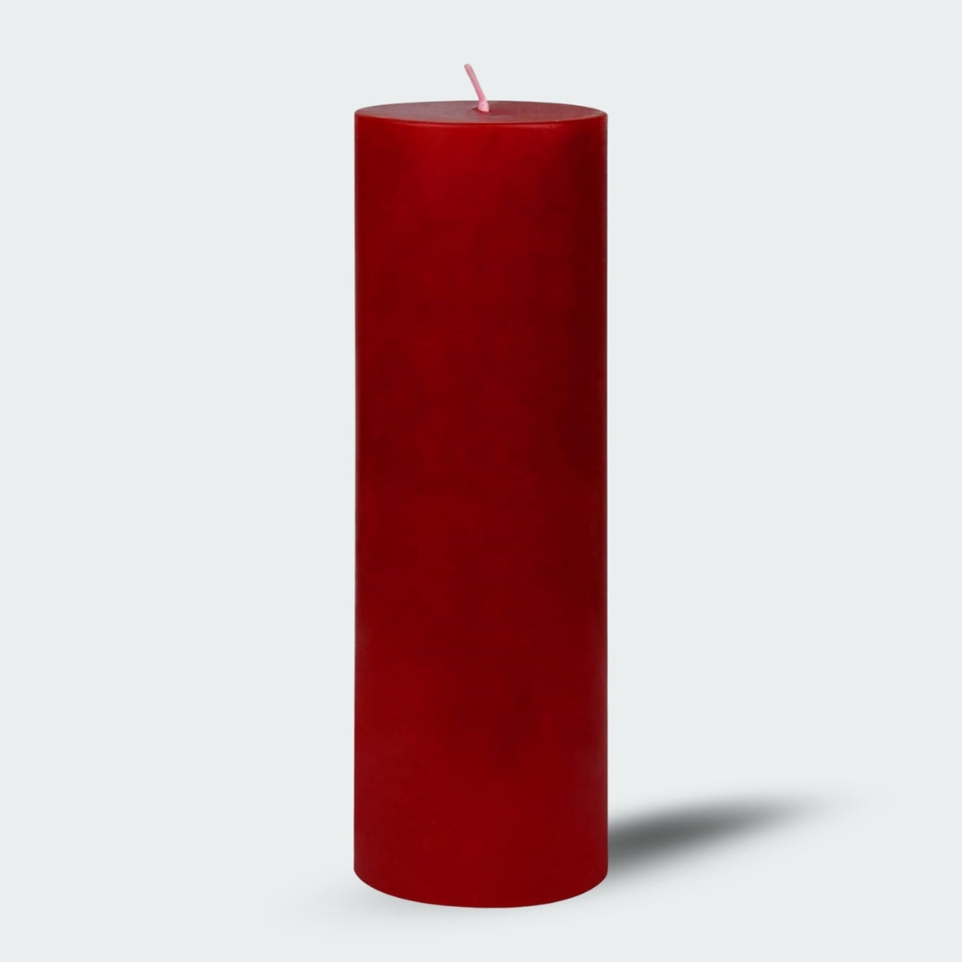 8 Inches Tower Pillar Candle Red