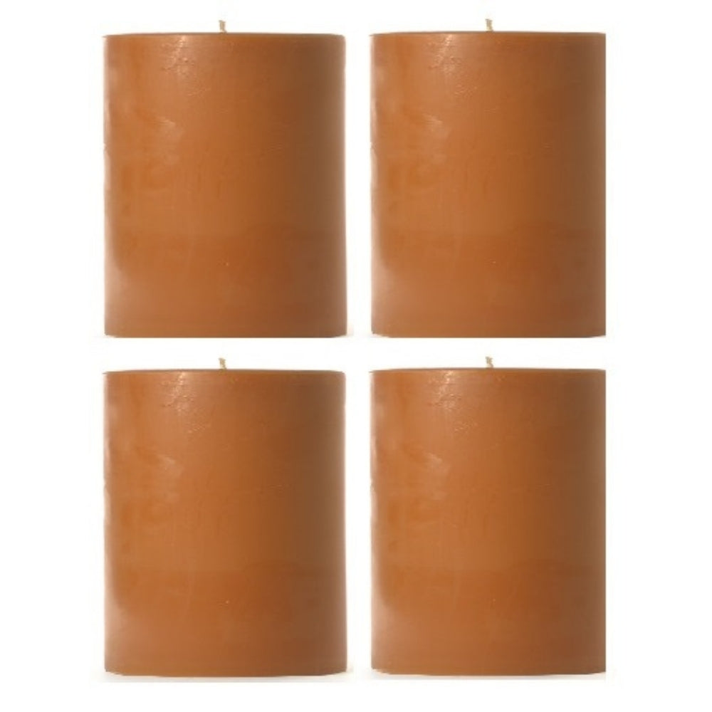 2 X 3 Inches Pillar Candles Set of 4 Chocolate