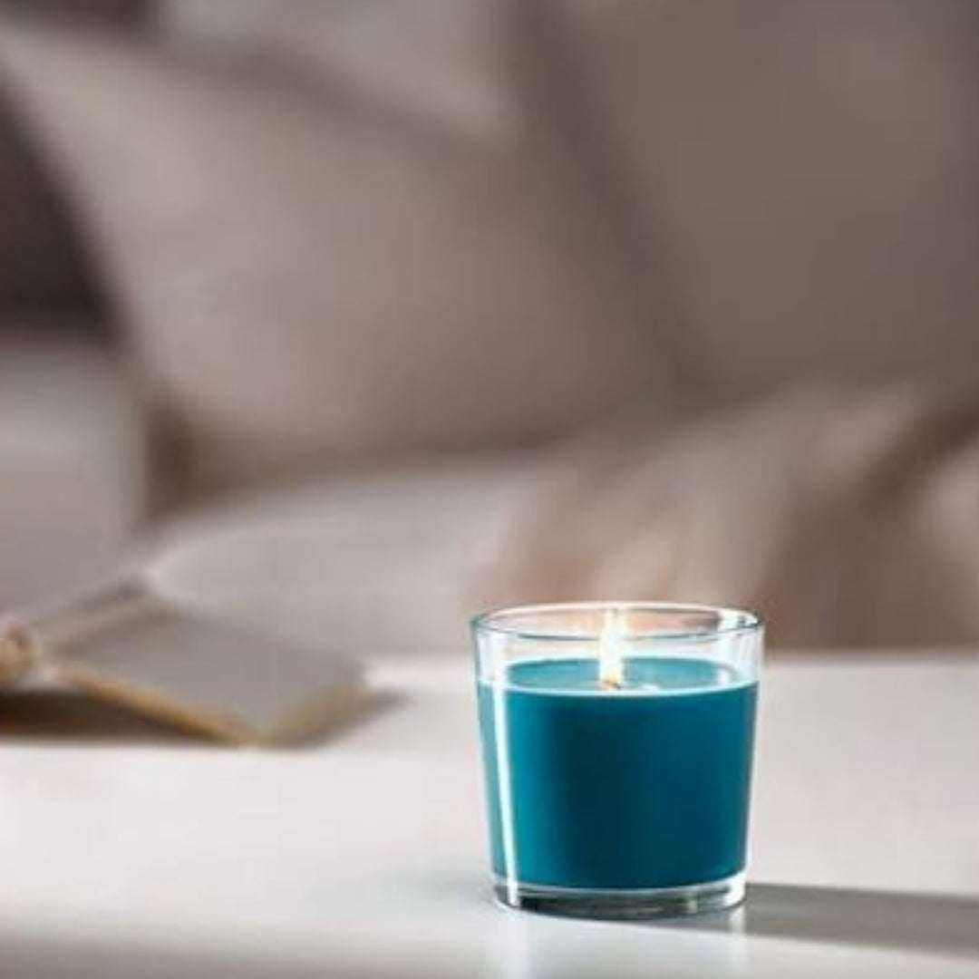 Blue Mini Glass Candle 50gm