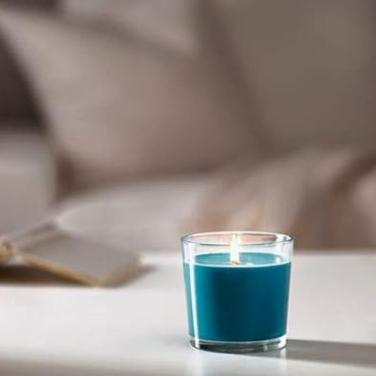 Blue Mini Glass Candle 50gm