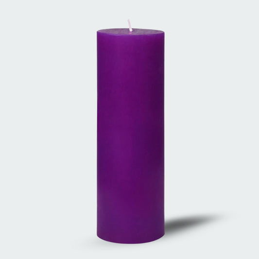 8 Inches Tower Pillar Candle Purple