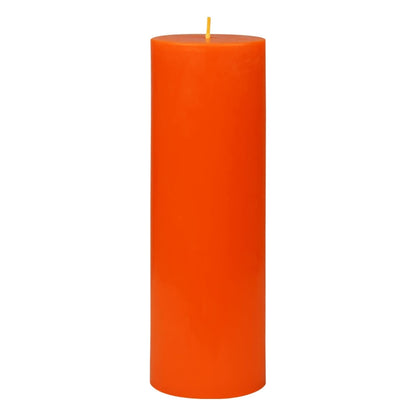 8 Inches Tower Pillar Candle Orange