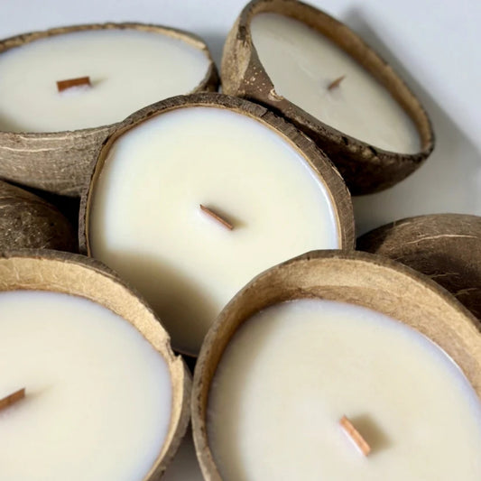 Wood Wick Coconut Shell Candle