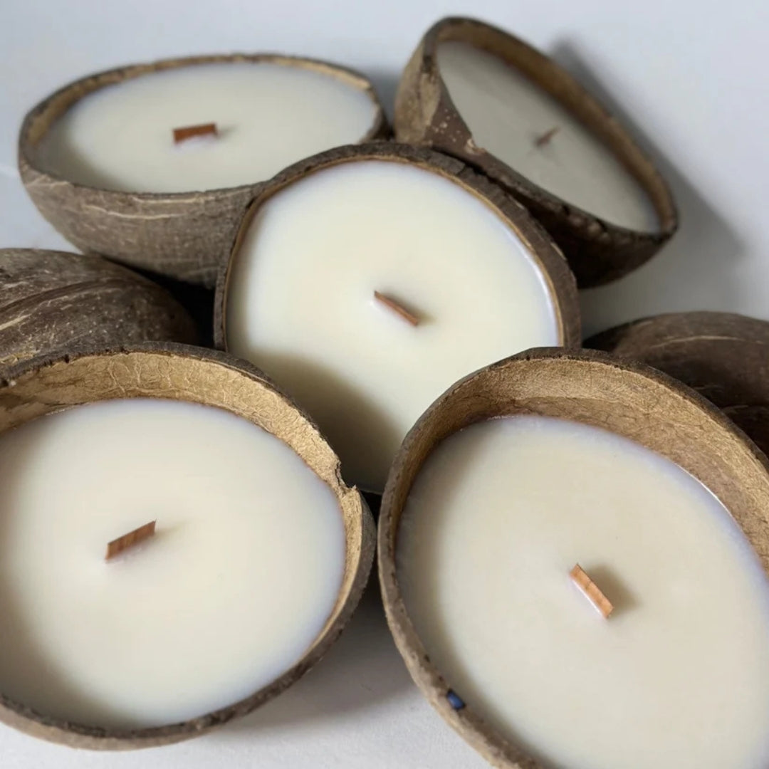 Wood Wick Coconut Shell Candle