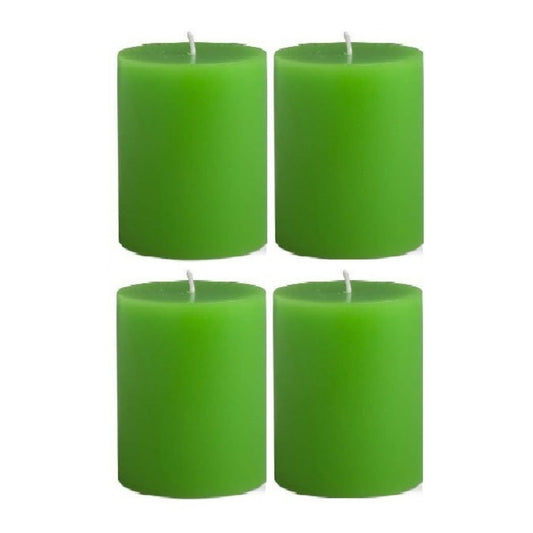 2 X 3 Inches Pillar Candles Set of 4 Light Green