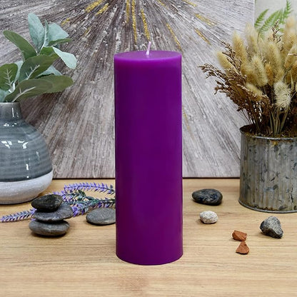 8 Inches Tower Pillar Candle Purple