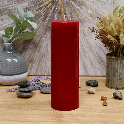 8 Inches Tower Pillar Candle Red