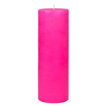 8 Inches Tower Pillar Candle Pink