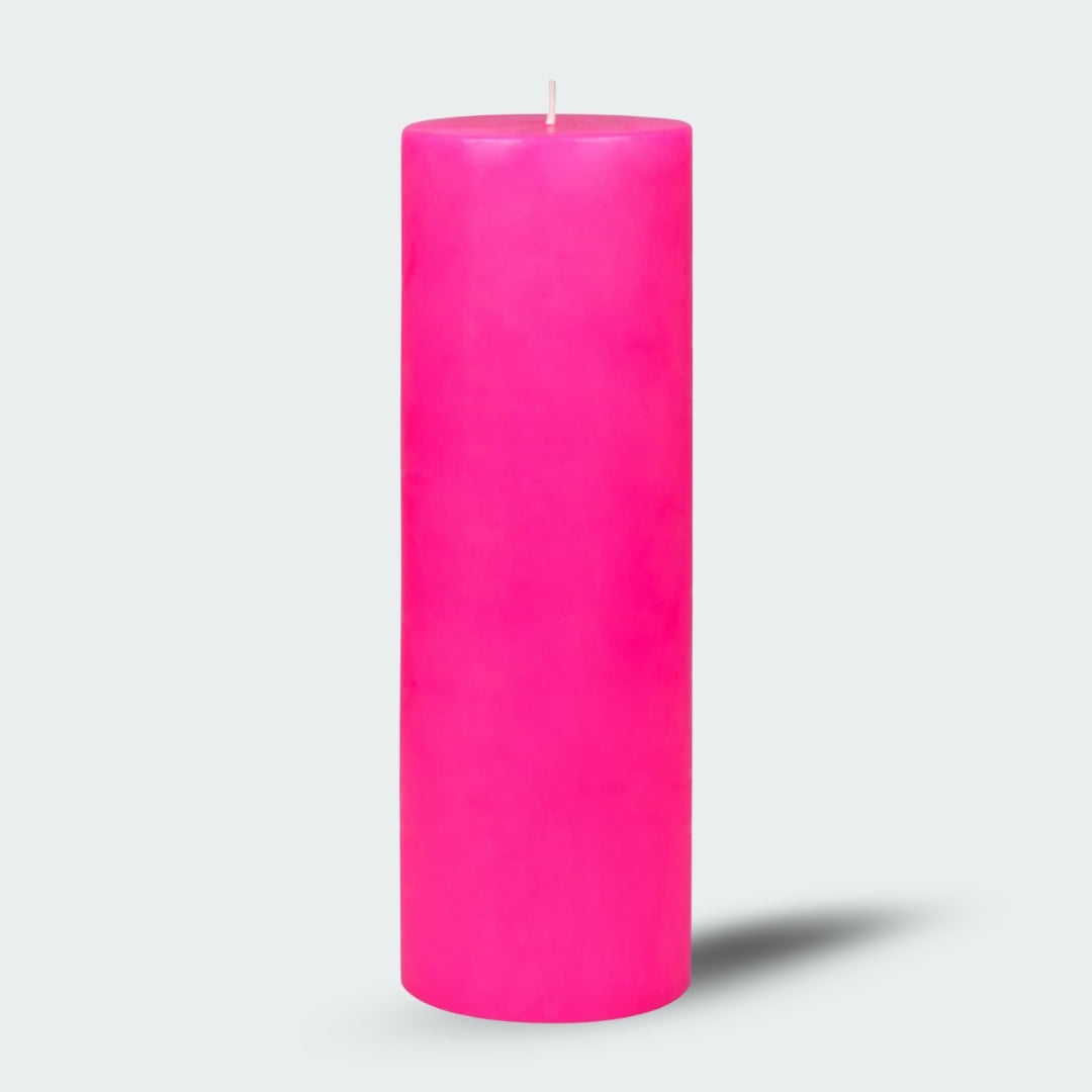 8 Inches Tower Pillar Candle Pink