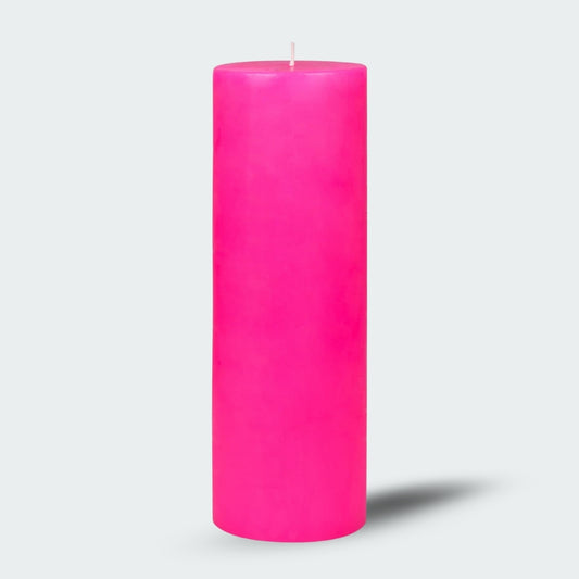 8 Inches Tower Pillar Candle Pink