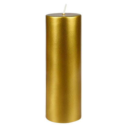 8 Inches Tower Pillar Candle Gold