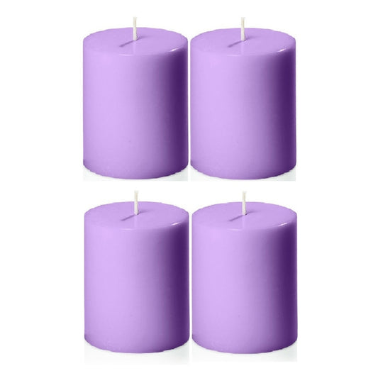 2 X 3 Inches Pillar Candles Set of 4 Lavender