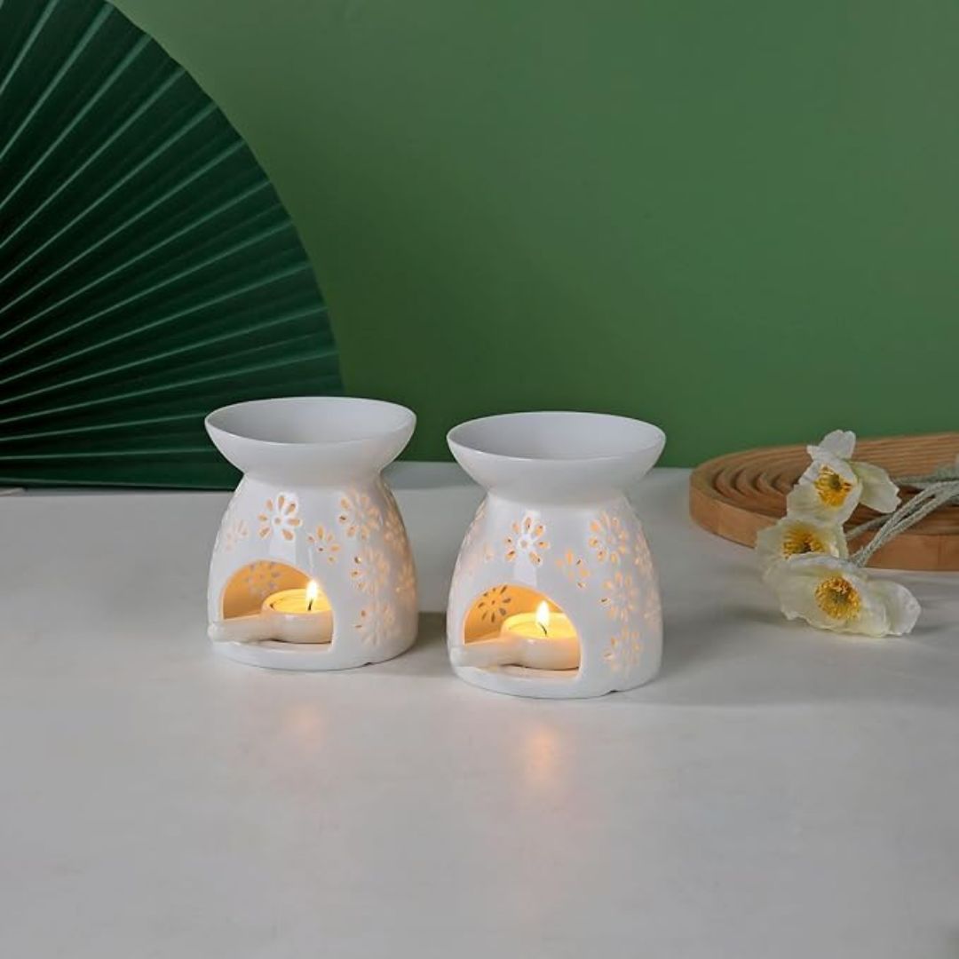 Set of 2 Serenity Ceramic Aroma Candle Diffuser