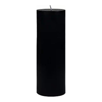 8 Inches Tower Pillar Candle Black